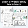 Short o Word Family Worksheets - 10 Worksheets Included!