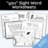 you Sight Word Worksheets - 24 Worksheets Included
