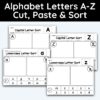 Alphabet Letters A-Z Cut, Paste, & Sort Worksheets - 52 Worksheets!