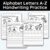 Alphabet Letters A-Z Handwriting Practice Worksheets - 52 Worksheets!