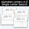 Alphabet Letters A-Z Single Letter Search - 52 Worksheets!