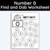 Number 0 Find and Dab Worksheet