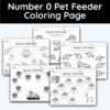 Number 0 Pet Feeder Coloring Page