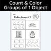 Number 1 Count and Color Groups Worksheet