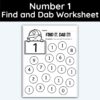 Number 1 Find and Dab Worksheet