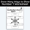 Number 1 Snow Many Ways to Show a Number Worksheet