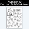 Number 10 Find and Dab Worksheet
