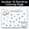 Number 10 Raindrop Coloring Page