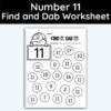 Number 11 Find and Dab Worksheet