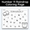 Number 11 Raindrop Coloring Page