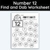 Number 12 Find and Dab Worksheet