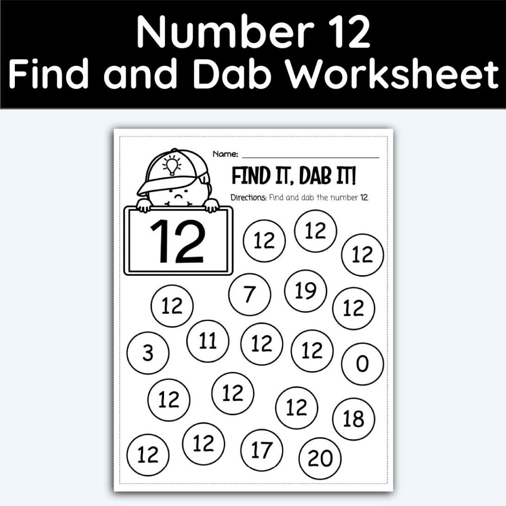 Number 12 Find And Dab Worksheet number-12-find-and-dab-worksheet