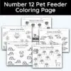 Number 12 Pet Feeder Coloring Page