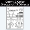 Number 13 Count and Color Groups Worksheet