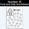 Number 13 Find and Dab Worksheet