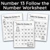 Number 13 Follow the Number Worksheet