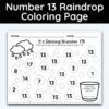 Number 13 Raindrop Coloring Page