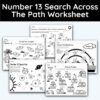 Number 13 Search Across The Path Worksheet
