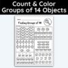 Number 14 Count and Color Groups Worksheet
