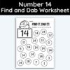 Number 14 Find and Dab Worksheet