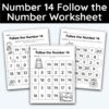 Number 14 Follow the Number Worksheet
