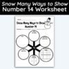 Number 14 Snow Many Ways to Show a Number Worksheet