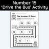 Number 15 Drive The Bus Activity Page