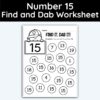 Number 15 Find and Dab Worksheet