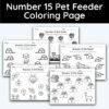 Number 15 Pet Feeder Coloring Page