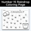 Number 15 Raindrop Coloring Page