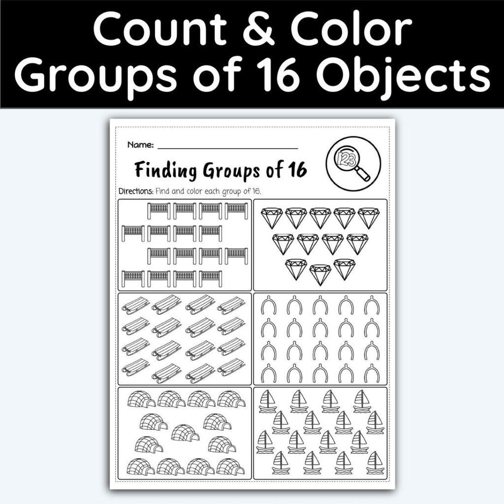 number-16-count-and-color-groups-worksheet