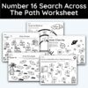 Number 16 Search Across The Path Worksheet