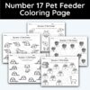 Number 17 Pet Feeder Coloring Page