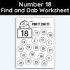 Number 18 Find and Dab Worksheet