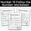 Number 19 Follow the Number Worksheet
