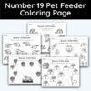 Number 19 Pet Feeder Coloring Page