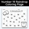 Number 19 Raindrop Coloring Page