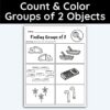 Number 2 Count and Color Groups Worksheet
