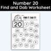 Number 20 Find and Dab Worksheet