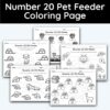 Number 20 Pet Feeder Coloring Page