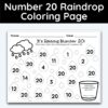 Number 20 Raindrop Coloring Page