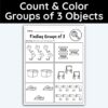 Number 3 Count and Color Groups Worksheet