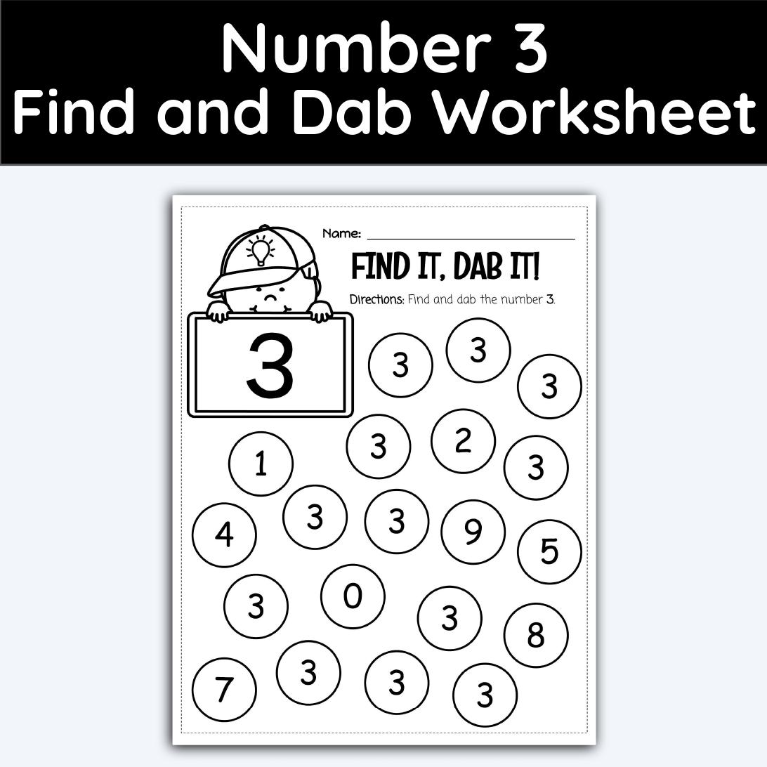 I Can Identify the Number 3 Worksheet