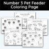 Number 3 Pet Feeder Coloring Page