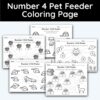 Number 4 Pet Feeder Coloring Page