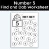 Number 5 Find and Dab Worksheet