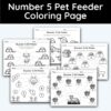 Number 5 Pet Feeder Coloring Page