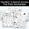 Number 5 Search Across The Path Worksheet