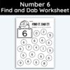 Number 6 Find and Dab Worksheet