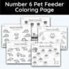 Number 6 Pet Feeder Coloring Page